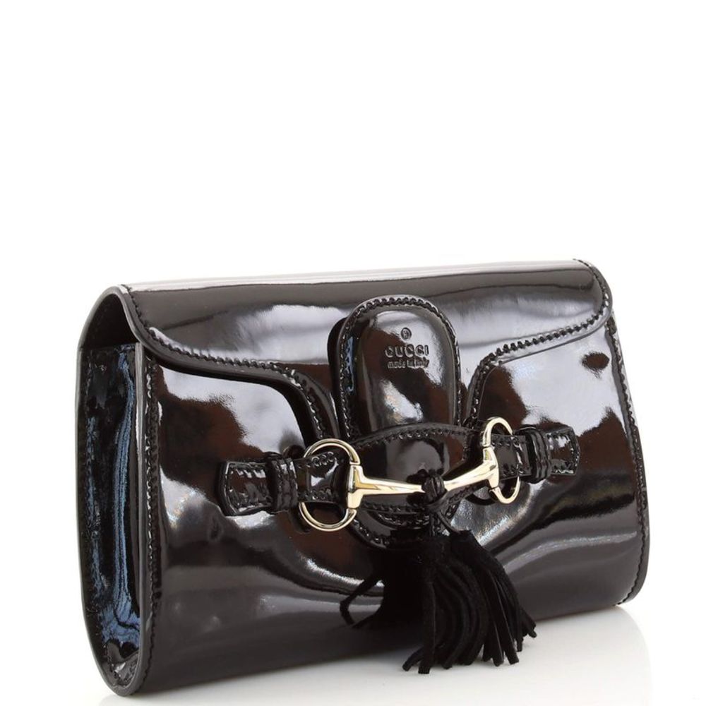 Gucci Emily Chain Flap Bag Patent Small Black - Picture 3 of 9